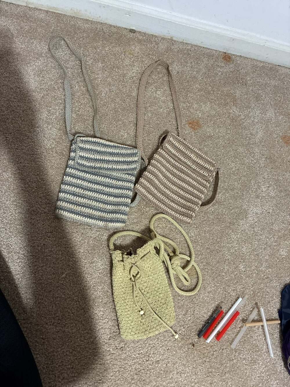 The Crochet Woven Handbag Purse Crossbody Bag Bundle